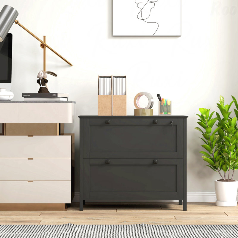 2-Drawer Lockable File Cabinet With Keys, Adjustable Hanging Bar For Letter A4 Legal Size Home Office Storage