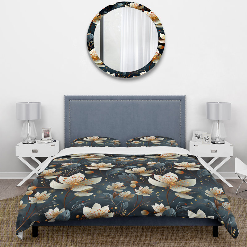 Ensemble de housse de couette Mimose, Housse de couette simple + 1 taie décorative stan