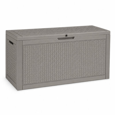 120 Gallon Resin Deck Box, Lockable Waterproof Outdoor Storage Box