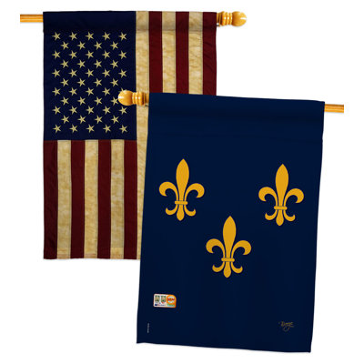 Ensemble de drapeaux de maison de campagne Mid-American French Fleur De Lys Country Living