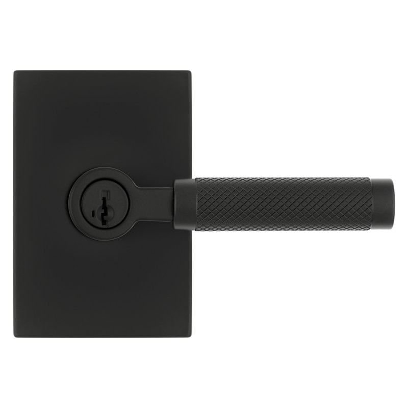 Prava Keyed Entry Lever featuring SmartKey Security, Matte Black