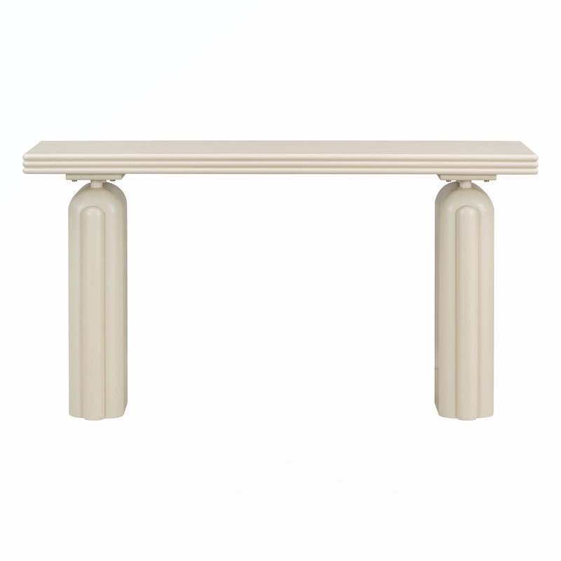 Luxueuse console en placage d'acacia pour diverses pièces, rehaussant le style intérieur, Beige