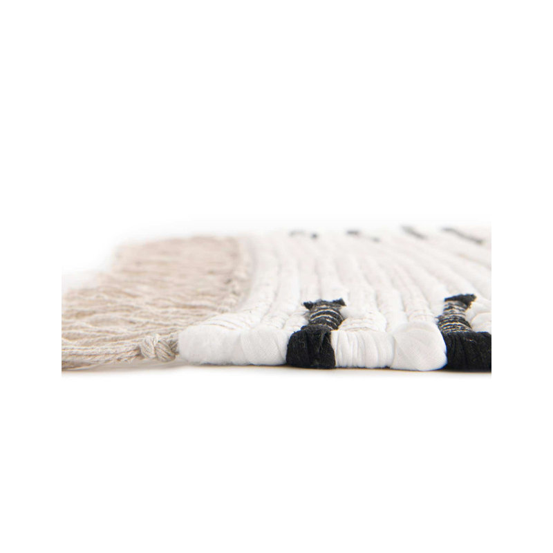 Tapis vert en coton tissé à plat à la main à motif géométrique Albertas, Tapis de couloir 2 pi x 8 pi