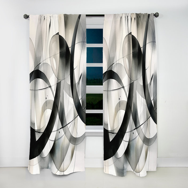 Abstrait neutre Neutre XV - rideau moderne - velours obscurcissant - 1 panneau, L 52 po x L 120 po