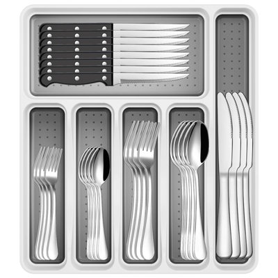 49-Piece Stainless Steel Silverware Set With Cutlery Organizer
