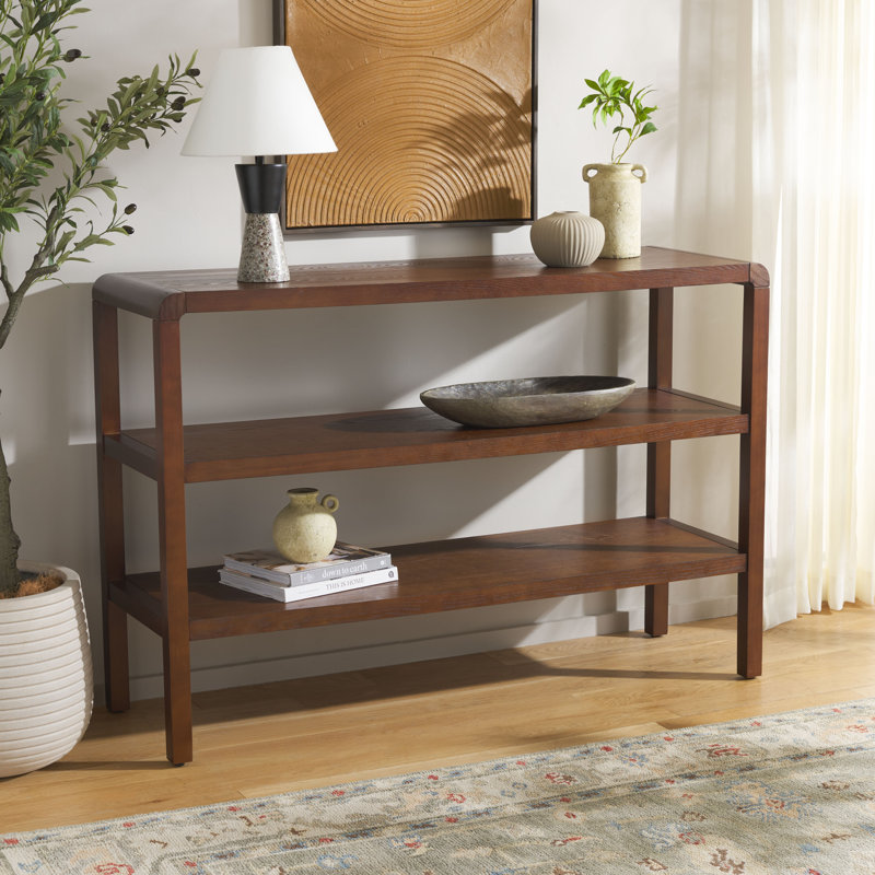 Omara 2 Shelf Console Table, Walnut