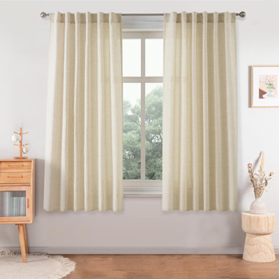 Janie Rod Pocket Semi-Sheer Curtain Panel Pair
