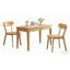 Ensemble de 2 chaises de salle à manger en bois massif naturel-1499038512