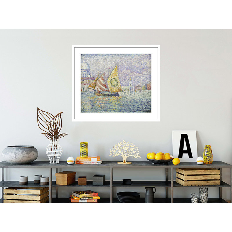 «Bragozzo Venice» par Paul Signac - Impression giclée encadrée, H 33,5 po x l 38,7 po