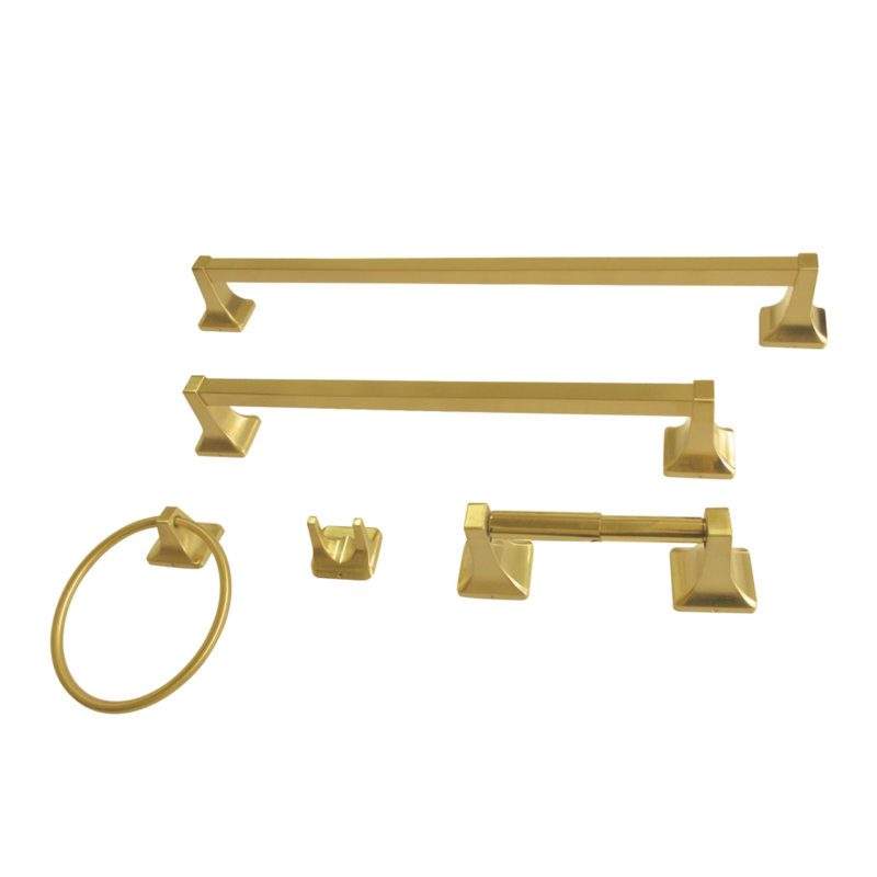 Kingston Brass Milton 5-Piece Bathroom Hardware Set, Brushed Brass