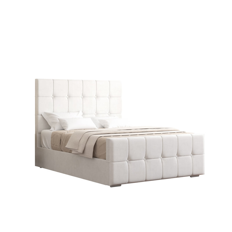 Oakpark Upholstered Bed Frame, White, Single (3')