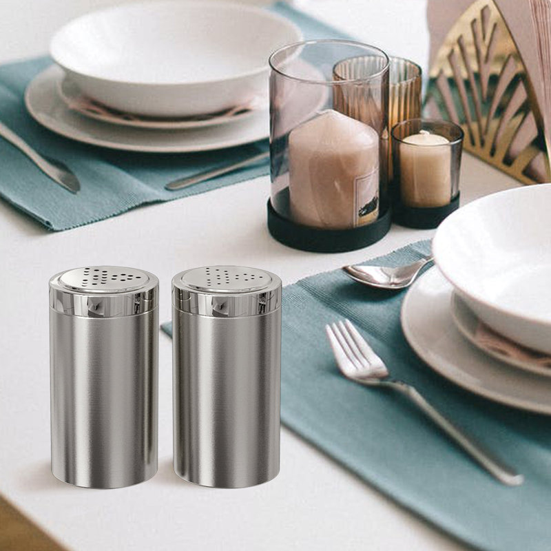 Salière et poivrière Jumbo | Finition argent, Argent