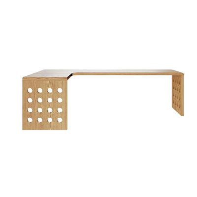 Bureau en bois massif en L Burlywood