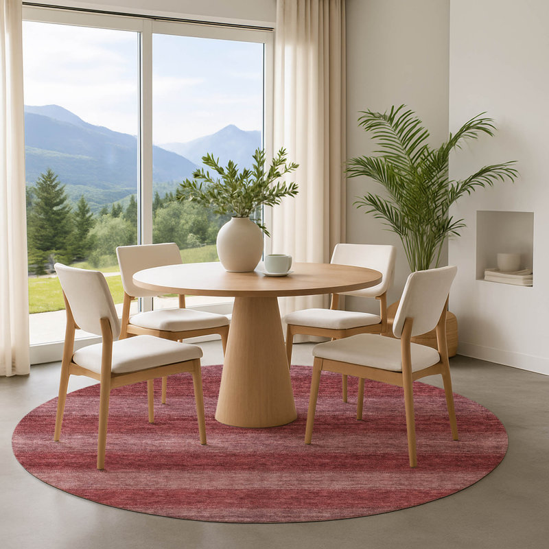 Tapis à rayures de qualité supérieure lavable à la machine AMF1733, Rond 8 pi