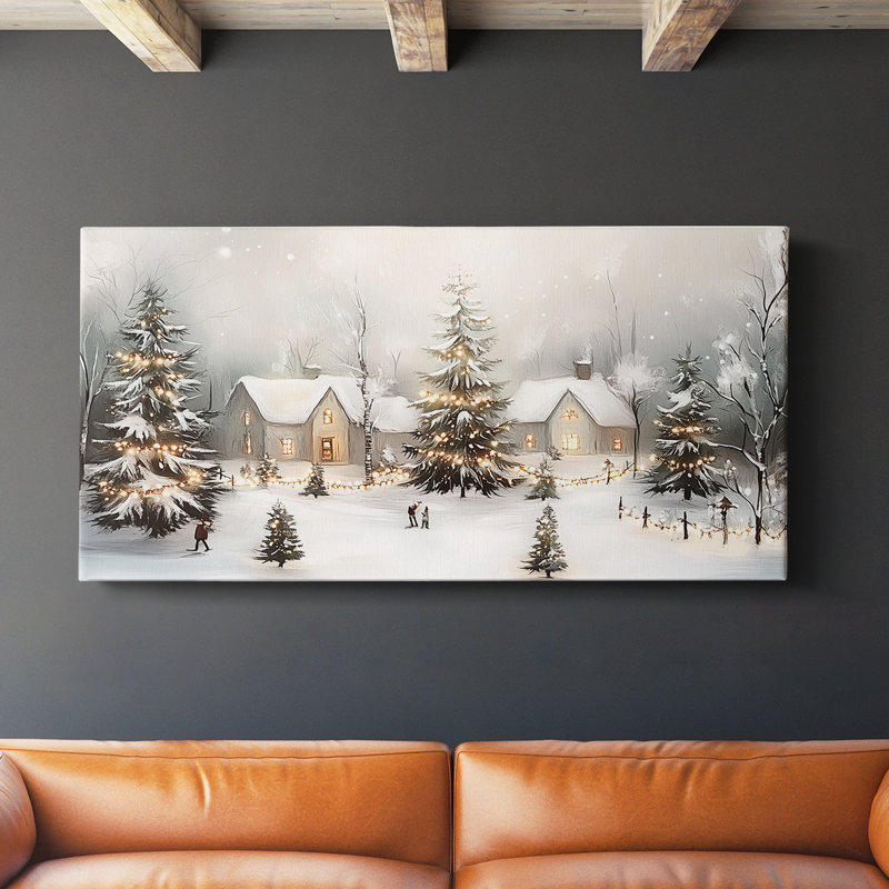 Série de Noël -X16- Toile tendue avec châssis - Prêt à accrocher, H 16 po x l 32 po
