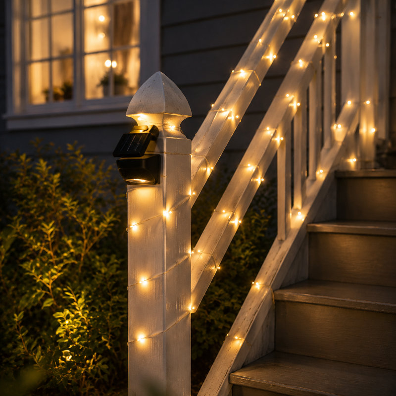 Guirlande lumineuse 72 lumières à énergie solaire 72 pi avec 8 modes de décoration Halloween, Jaune