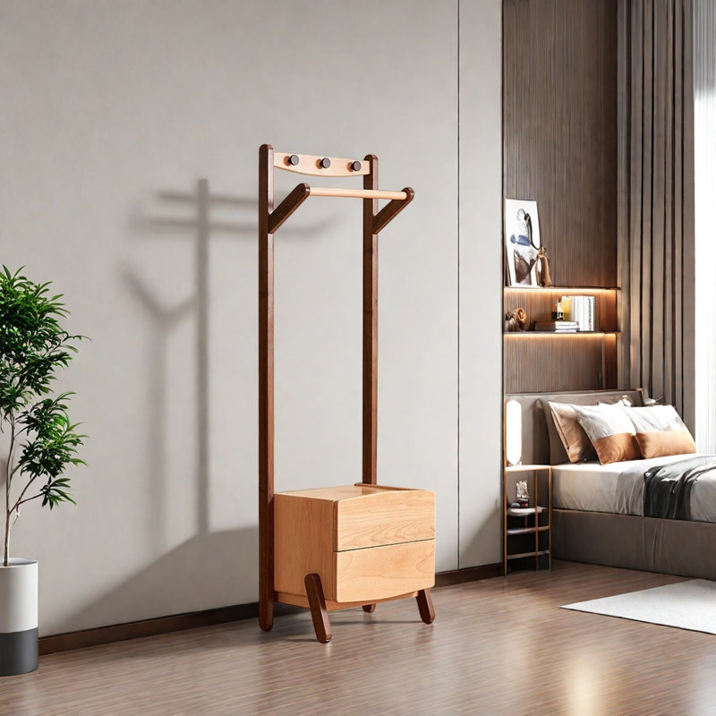 Coat Rack with Drawers & Solid Legs