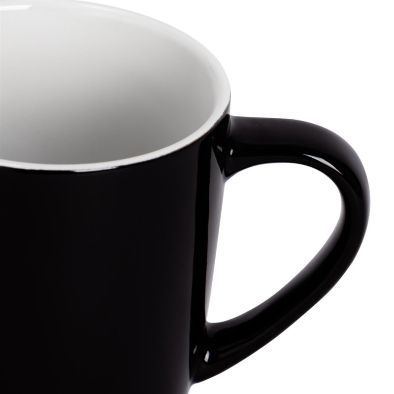 Argon Tableware - Coloured Coffee Mugs, Black