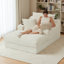 Chaise longue en velours côtelé à compression 47,2 po, siège profond avec porte-gobelet et sac de rangement, aucun assemblage requis-1346242588