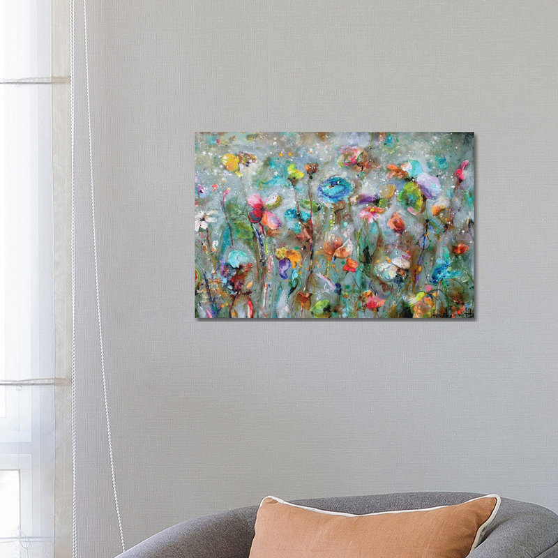 Fleurs par l'aube par Studio Paint-Ing - reproduction sur toile, Toile tendue, H 18 po x l 26 po x P 1,5 po