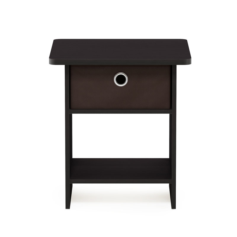 Table de bout avec rangement Brigette, Noyer foncé