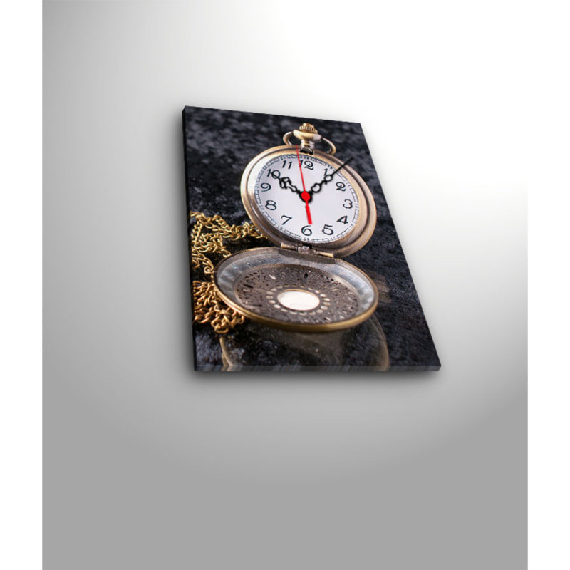 Horloge murale élégante en toile 12 po x 16 po | 100% toile de suède, cadre 100% bois (épaisseur: 1,2 po) | Décoration élégante pour le salon, la chambre à coucher, le bureau | Conception unique et attrait intemporel