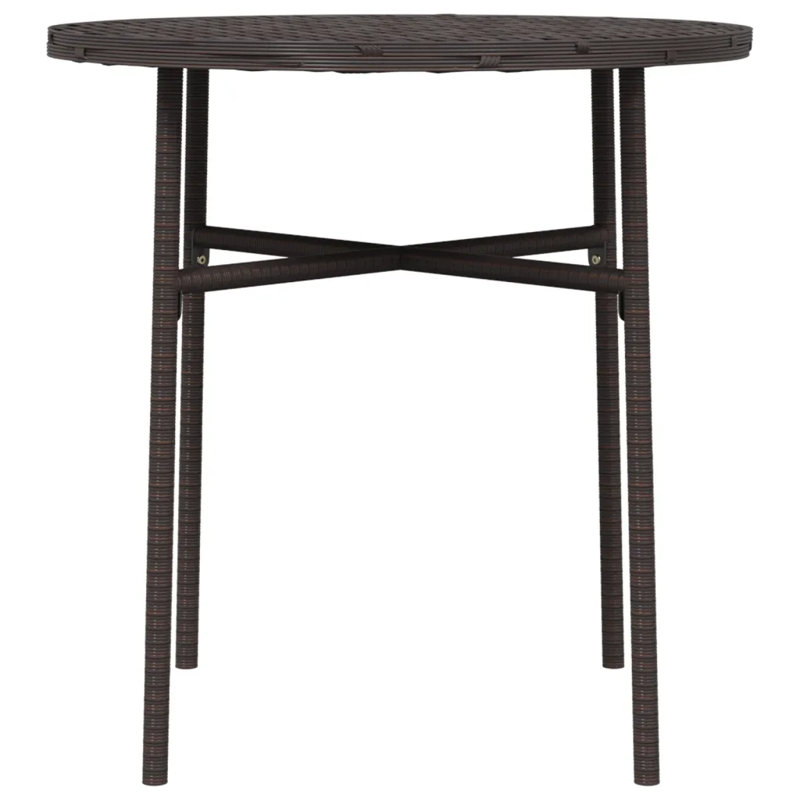 Hardine Round Outdoor Dining Table , 45cm cm W 45cm cm D, Brown