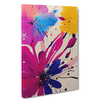 Pretty Painted Flowers No.3 Abstract - Wrapped Canvas