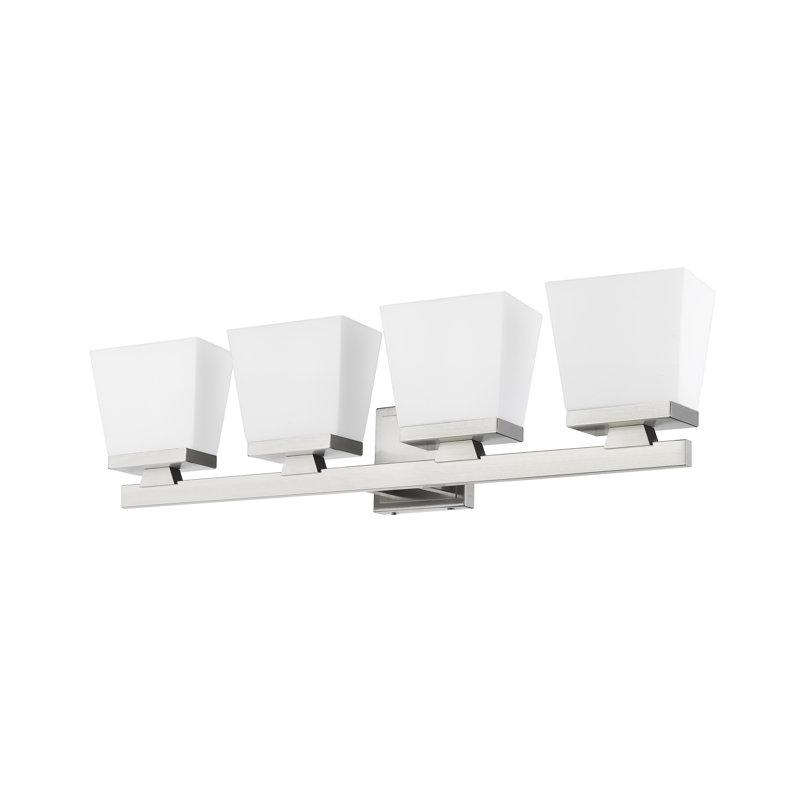 Meuble-lavabo 4 lumières Panora, Nickel brossé