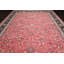 Tapis rose / gris en laine noué à la main de conception unique 11 pi 7 po x 16 pi 3 po Aasia