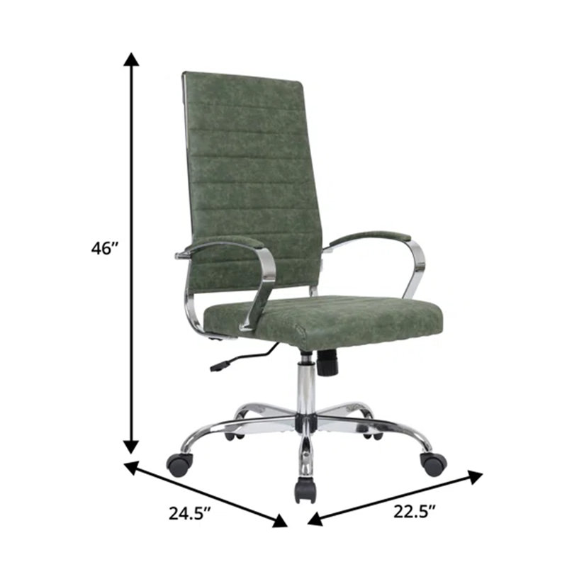 Fauteuil de direction en cuir Mulkey, Vert