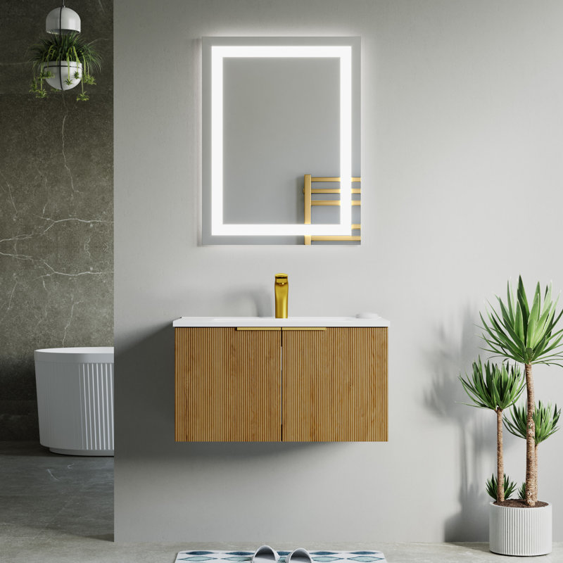 30" Single Vanity Set, Base, Ceramic Top, Natural