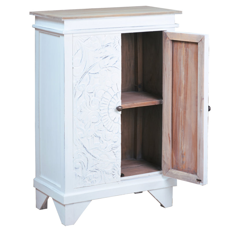 Travis Heights Solid Wood Accent Cabinet, White