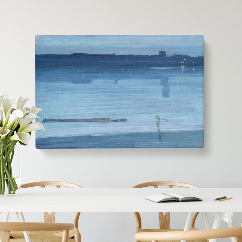 Nocturne Blue And Silver by James Mcneill Whistler - Wrapped Canvas Painting, 50cm H x 76cm W x 3cm D