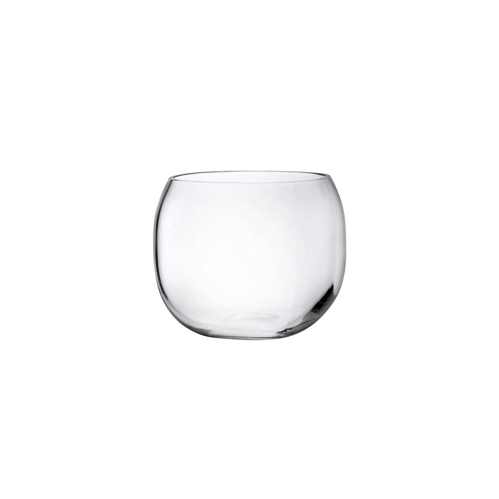 Mono Box Handmade Lead Free Crystal Table Vase, 5.23" H x 6.1" W x 6.1" D, Clear