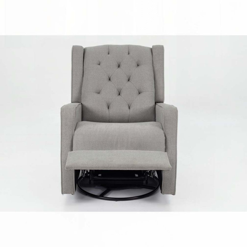 Seleana Upholstered Swivel Recliner, Dark Gray