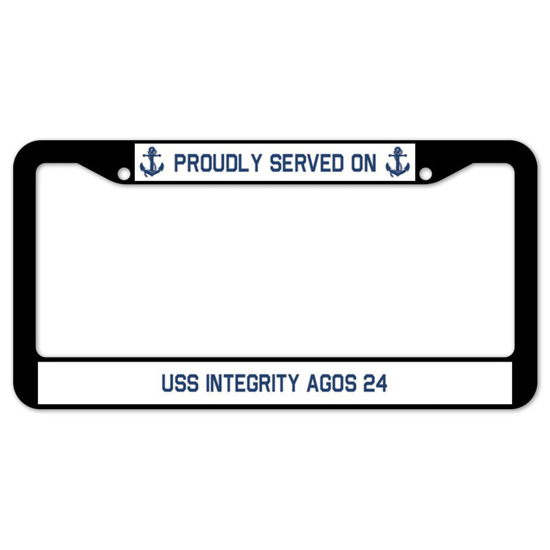 Signmission Proudly Served On Proudly Served On USS INTEGRITY AGOS 24 Plastic Licence Plate Frame