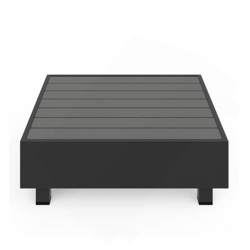 Table basse d'extérieur carrée 29 po en métal noir
