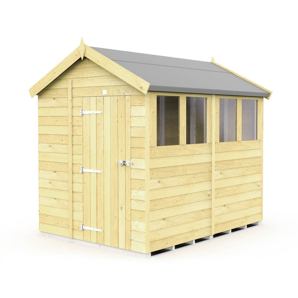 6ft x 8ft Apex Shed - Single Door with Windows