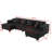 Corduroy Upholstered U-Shaped Sectional Sofa With LED Light Strip & Six Pillows-1576395581