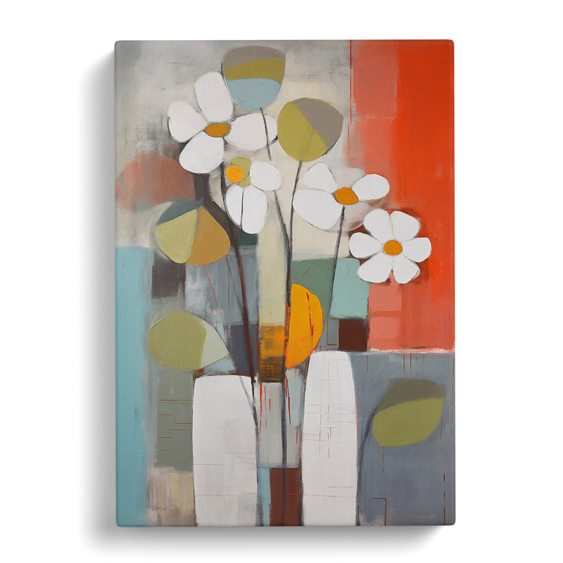 Modern Flowers Mid Century Vol.3 - Wrapped Canvas, 50cm H x 35cm W x 3cm D