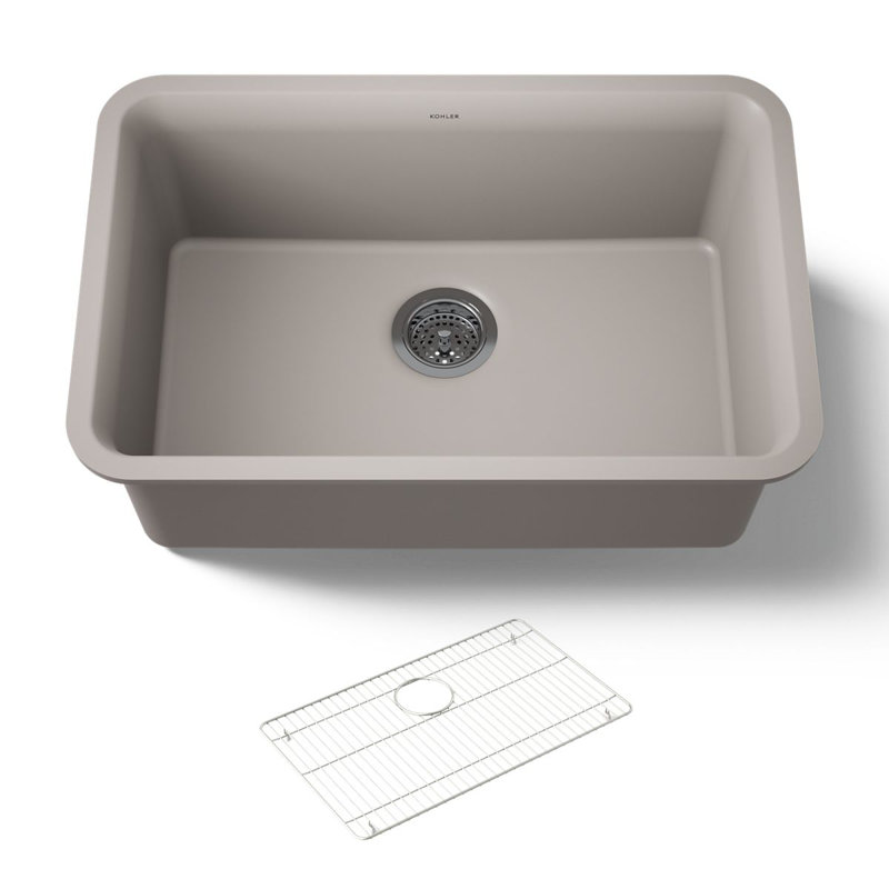 Cairn Neoroc 27-1/2" x 18-5/16" x 9-1/2" Undermount Kitchen Sink, Matte Taupe