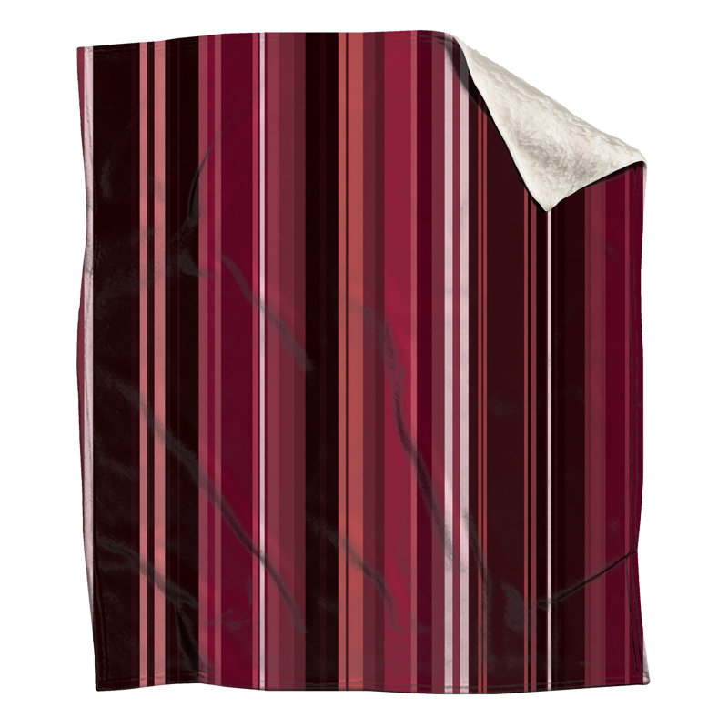 Jeté en molleton Red Stripes - Jeté à motif pour canapés ou lits, L 60 po x l 50 po, Rayures rouges