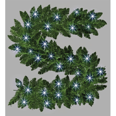 Faux Lighted PVC 35cm Christmas Wreath