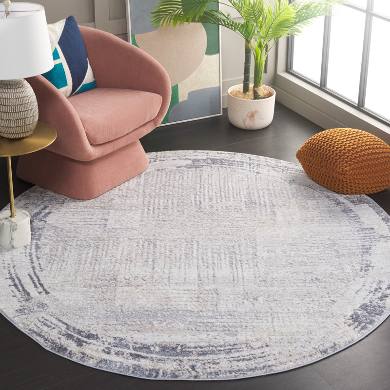 Tapis abstrait Hankan Performance, Rond 6 pi 7 po