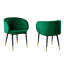 Chaise d'appoint en velours vert avec garniture dorée 1pc, chaise d'appoint de cuisine de salle à manger-129603205-129603204-129603201