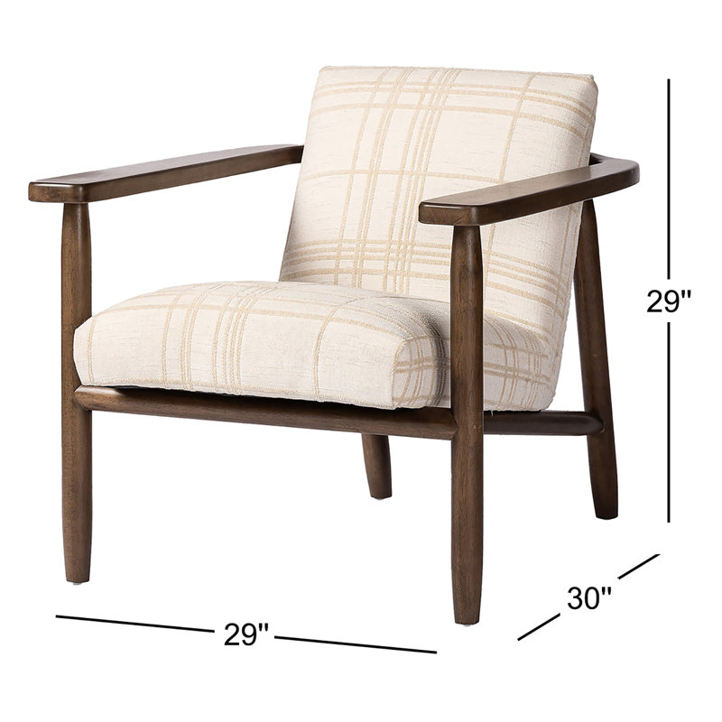Arnett Armchair, Sheffield Ivory Grid Print