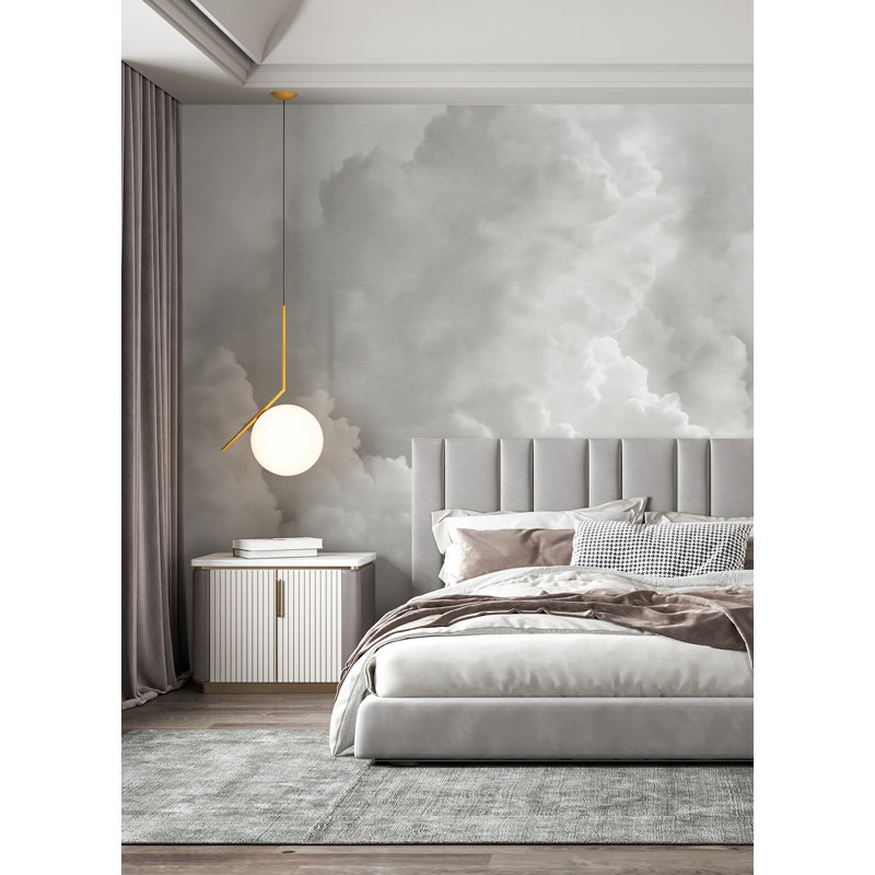 Clouds Wall Mural, Gray