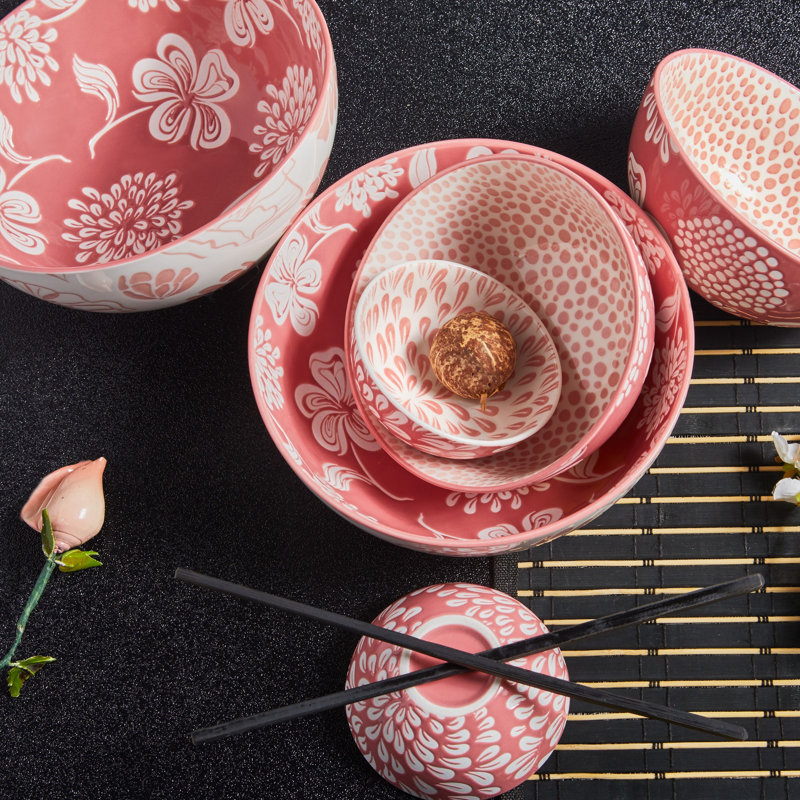 Bol en porcelaine 4 po Jardin, Rose