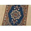 Tapis traditionnel noué à la main en laine bleue 1 pi 4 po x 1 pi Nain Nain